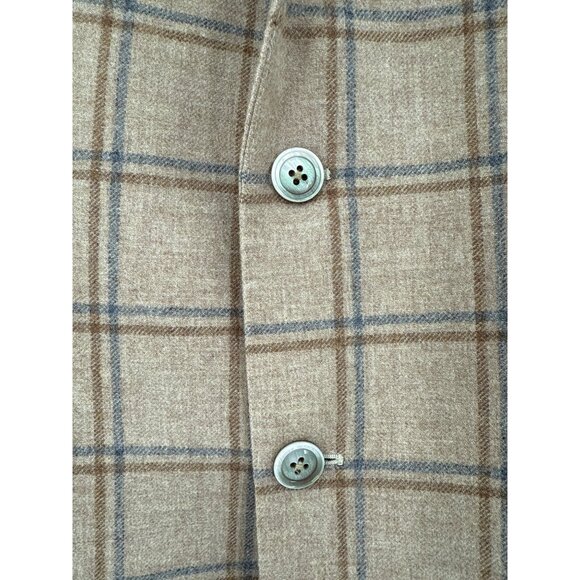 Luigi Bianchi Mantova Sartoria Mens Wool Cashmere Silk Plaid Blazer Jacket 50 - Picture 5 of 10